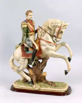 RESIN STATUE GENERAL ON HORSE STATUE