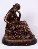 BRONZE STATUE - THINKING WOMAN