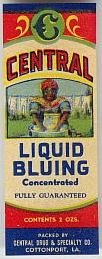 Central Liquid Bluing Mammy Label