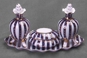 BLUE PORCELAIN PERFUME BOTTLES SET