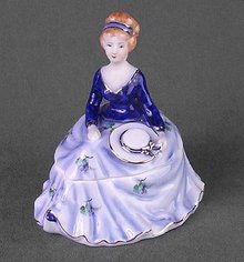 PURPLE PORCELAIN LADY BOX