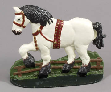 VINTAGE PONY HORSE CAST IRON DOOR STOP
