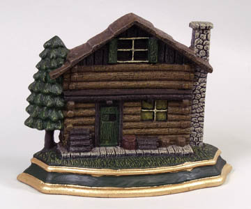 CAST IRON LOG CABIN HOUSE DOOR STOP