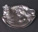 PEWTER SILVER LADY INKWELL
