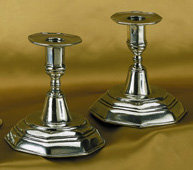 2 PEWTER CANDLESTICKS