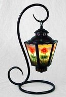 HAND PAINTED PANELED TABLE LAMP