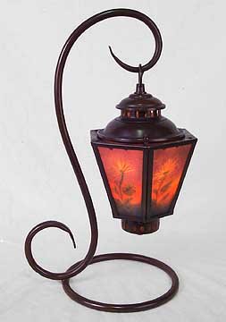 HAND PAINTED PANELED TABLE LAMP