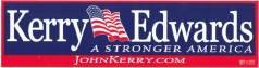 KERRY EDWARDS DECALS - CAR BUMPER STICKERS POLITICAL
