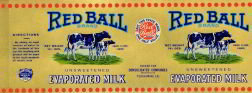 RED BALL EVAPORATED MILK LABEL - ADVERTISING