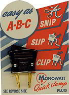 Bakelite Electric Clamp on Display Card - Monowatt
