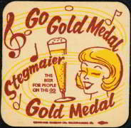 STEGMAIER GO GOLD MEDAL BEER COASTER - ADVERTISING VINTAGE