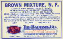Brown Mixture Opium Medicine Label