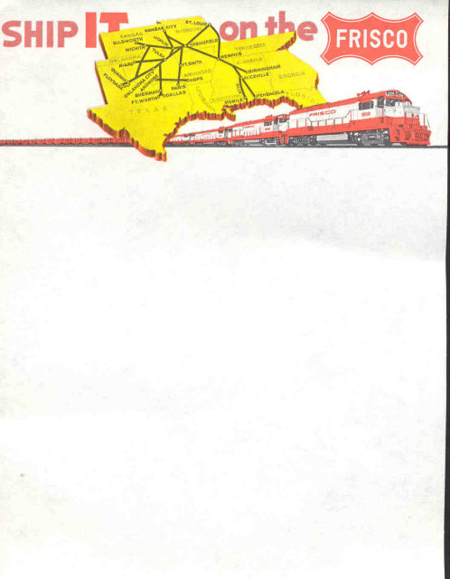 Frisco Railroad Letterhead Note Paper