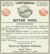 Universal Bitters Wine Label