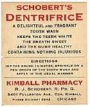 VINTAGE DENTAL LABELS - SCHOBERT'S DENTIFRICE DENTISTRY LABELS - MEDICINE - OLD ADVERTISING - BOTTLES