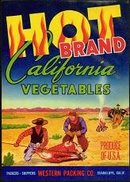 HOT BRAND Crate Label / COWBOYS / VINTAGE
