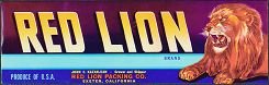 RED LION GRAPE CRATE LABEL / VINTAGE FOOD