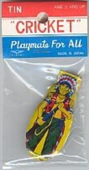 INDIAN TOY CLICKER / VINTAGE LITHO TIN CLICKERS