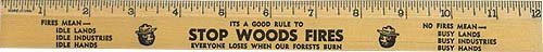 Smokey the Bear Wood Ruler