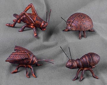 CAST IRON INSECTS / 4 BRAND NEW STATUE FIGURES