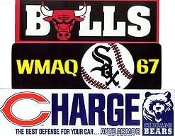 SPORTS BUMPER STICKERS / 5 VINTAGE CHICAGO