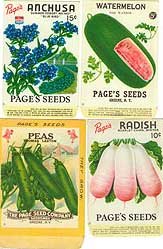 Vegetable Seed Packets 1920s Chromolithograph