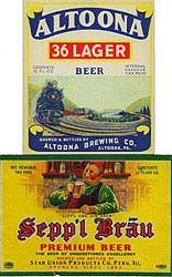 Altoona Seppl Brau Beer Labels - Vintage Bottle Advertising