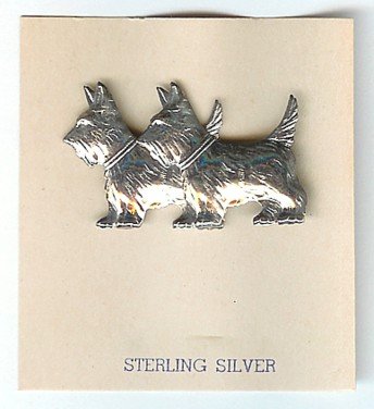 Scottie Dog Pin - Sterling Silver Jewelry