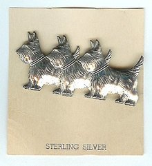Scottie Dog Pin - Sterling Silver Jewelry