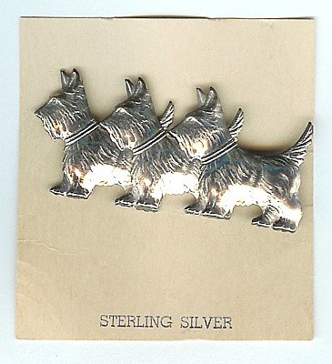 Scottie Dog Pin - Sterling Silver Jewelry