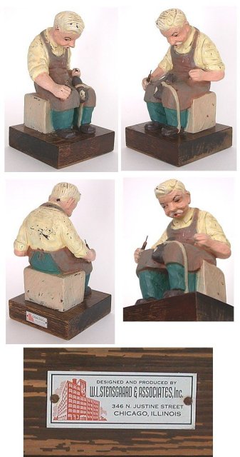 Stensgaard Shoe Repairman Statue Figurine 1930