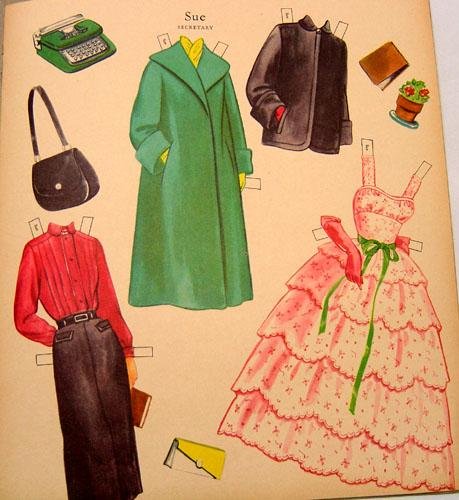 Career Girls Punch Out Paperdolls Toy Book