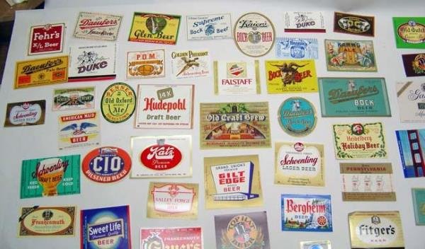 Old Beer Labels - 43 Vintage Lot Brew Advertising