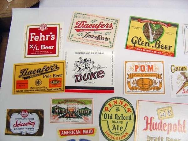 Old Beer Labels - 43 Vintage Lot Brew Advertising
