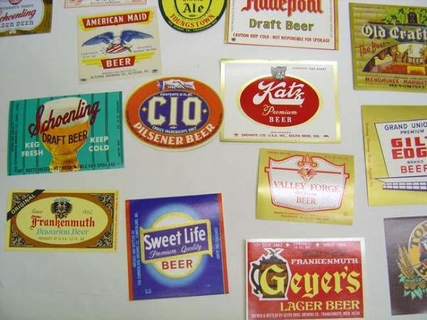 Old Beer Labels - 43 Vintage Lot Brew Advertising