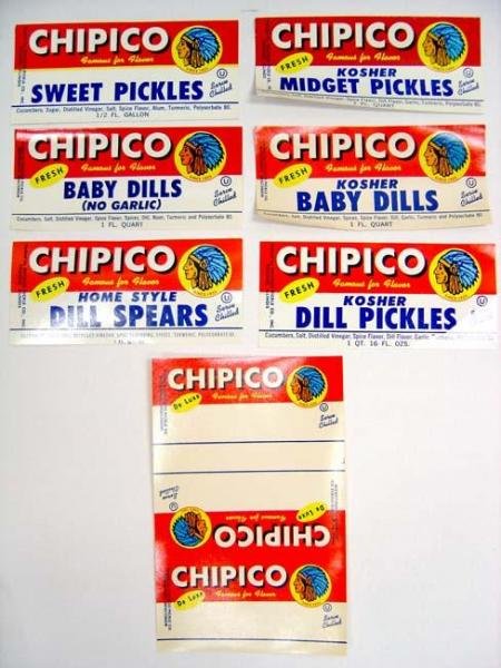 Kosher Pickle Labels - 350 Vintage Lot CHIPICO