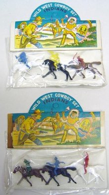Cowboy Indian Toys - 10 Vintage Wild West 1960s