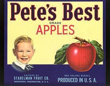 Pete's Best Apple Crate Label