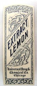 Universal Lemon Extract Pharmacy Labels Lot