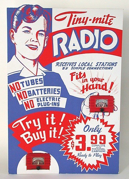 Tiny-Mite Crystal Radio Store Display