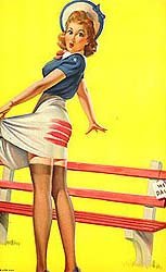 Elvgren Pinup Litho Print - Wet Paint