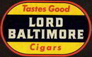 Lord Baltimore Cigar Decal 1930s