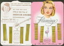 Flamingo Bobby Pin Hair Store Display Card 1950