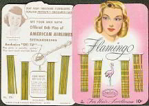 Flamingo Bobby Pin Hair Store Display Card 1950