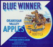 Blue Winner Apple Crate Label
