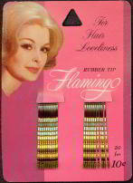 Flamingo Rubber Tipped Bobby Pins Store Display