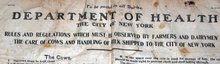 Department of Health Cow Warning Cloth Sign