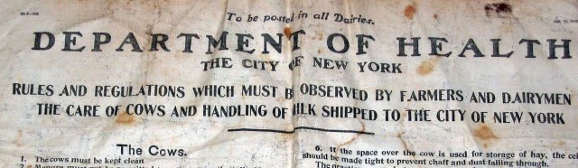 Department of Health Cow Warning Cloth Sign