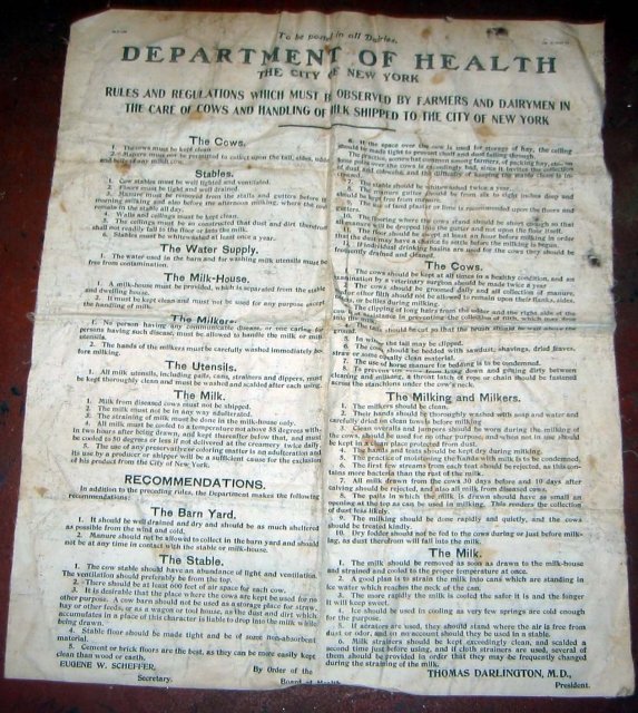 Department of Health Cow Warning Cloth Sign