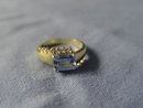 Emerald Cut Tanzanite CZ Ring